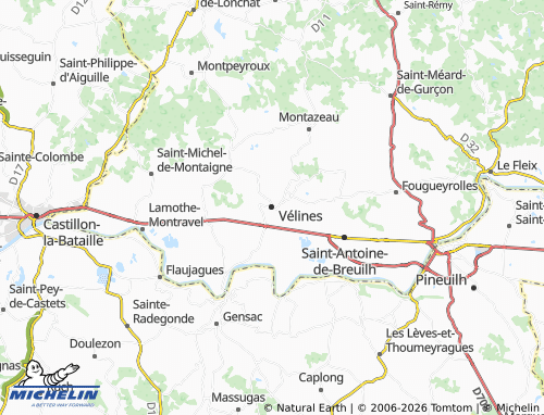 Carte MICHELIN Vélines - ViaMichelin