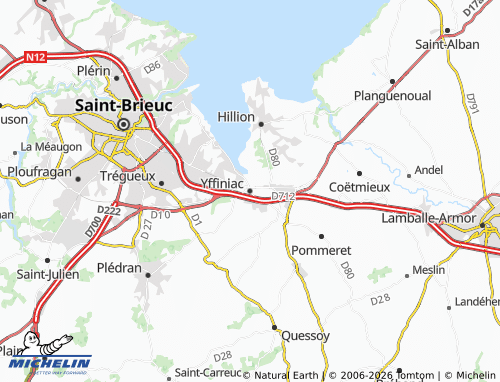 MICHELIN Yffiniac map - ViaMichelin