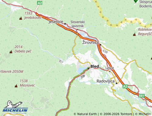 MICHELIN Spodnje Gorje map - ViaMichelin