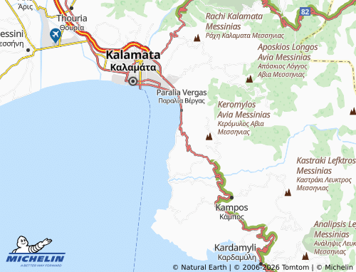 MICHELIN Mikra Mantineia map - ViaMichelin