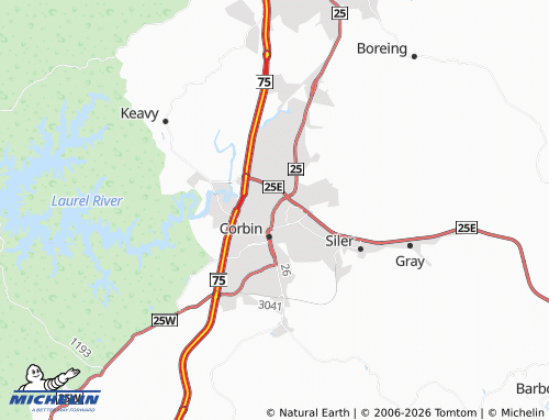 Mappa MICHELIN North Corbin - ViaMichelin