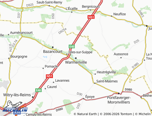 Mappa MICHELIN Warmeriville - ViaMichelin