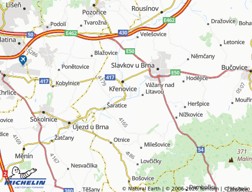 Mapa MICHELIN Hrušky - ViaMichelin