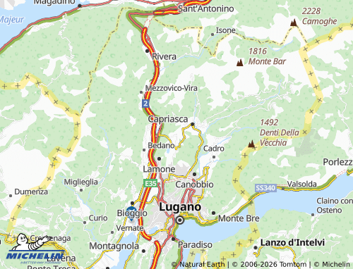Mapa MICHELIN Ponte Capriasca - ViaMichelin