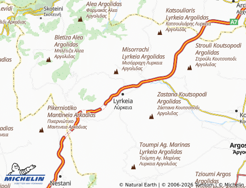 MICHELIN Lyrkeia map - ViaMichelin