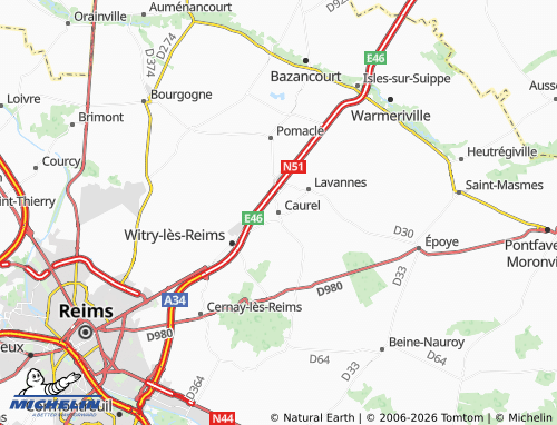 Mappa MICHELIN Caurel - ViaMichelin