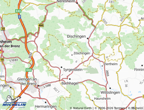 Mappa MICHELIN Zöschingen - ViaMichelin