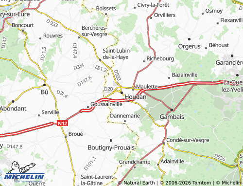 MICHELIN Houdan map - ViaMichelin