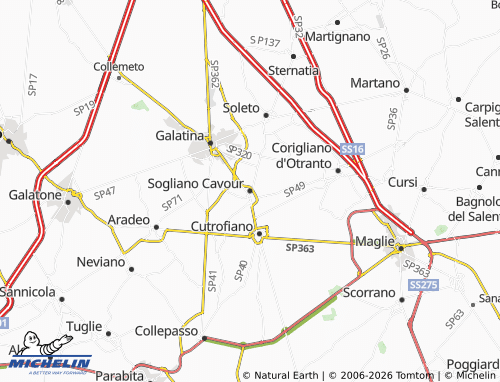 MICHELIN Sogliano Cavour map - ViaMichelin