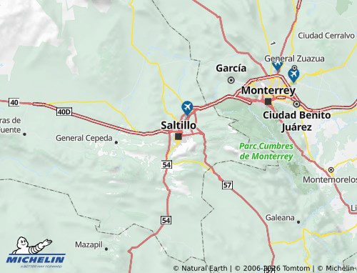 Kaart MICHELIN Coahuila de Zaragoza - ViaMichelin