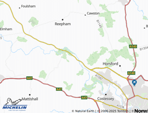 Mapa MICHELIN Morton on the Hill - ViaMichelin