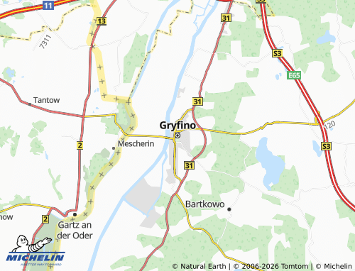 MICHELIN-Landkarte Gryfino - ViaMichelin