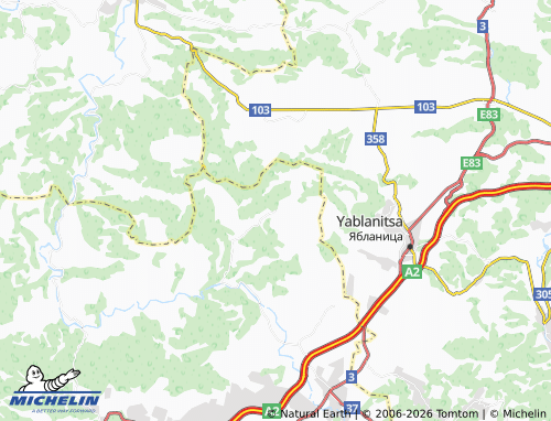 MICHELIN Manaselska reka map - ViaMichelin