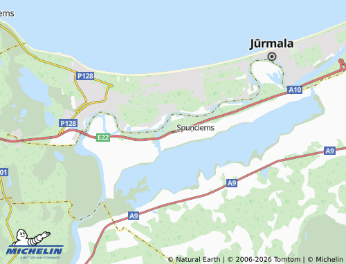 Kaart MICHELIN Spuņciems - ViaMichelin