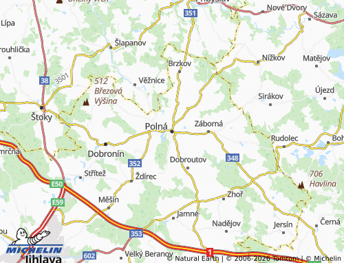 Mappa MICHELIN Polná - ViaMichelin
