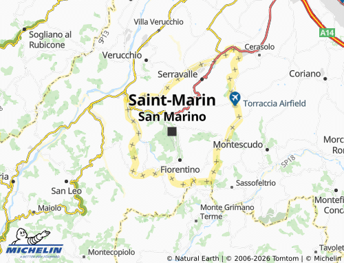 Mapa MICHELIN São Marinho - ViaMichelin