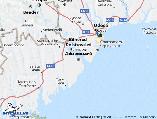 Mapa MICHELIN Bilhorod-Dnistrovskyi raion - ViaMichelin