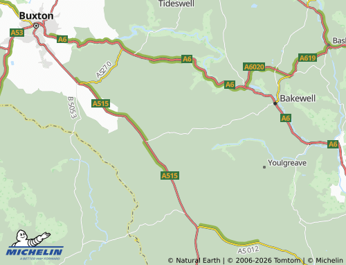 Carte MICHELIN Monyash - ViaMichelin