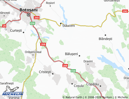 Mapa MICHELIN Coșuleni - ViaMichelin