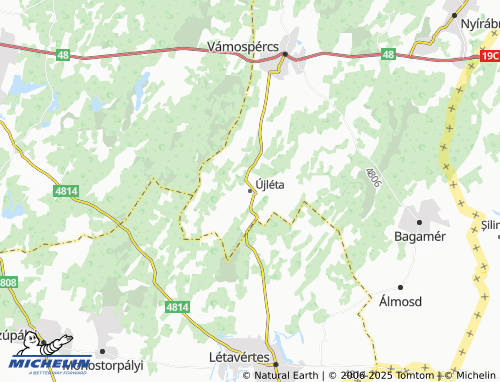 MICHELIN Újléta map - ViaMichelin