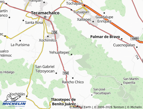 Mapa MICHELIN Yehualtepec - ViaMichelin