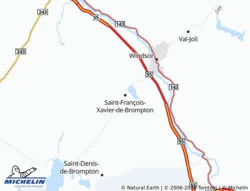 MICHELIN Saint-François-Xavier-de-Brompton map - ViaMichelin