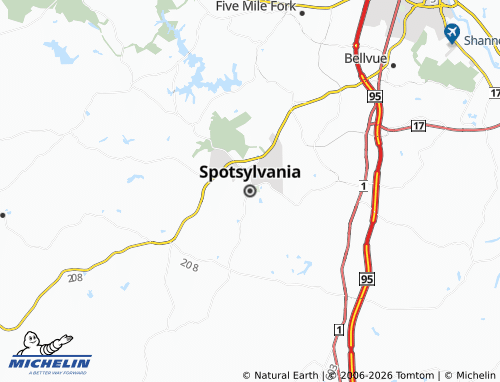 MICHELIN Spotsylvania map - ViaMichelin