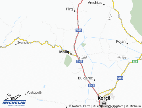 MICHELIN-Landkarte Maliq - ViaMichelin