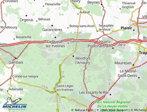 MICHELIN Montfort-L'Amaury map - ViaMichelin