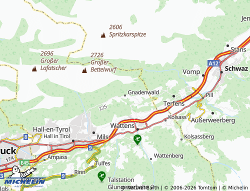 Mapa MICHELIN Gnadenwald - ViaMichelin