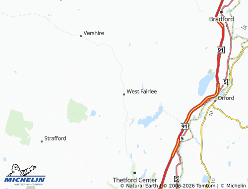 Carte MICHELIN West Fairlee - ViaMichelin