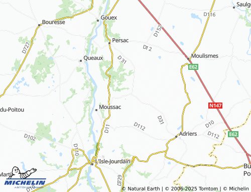 MICHELIN-Landkarte Nérignac - ViaMichelin