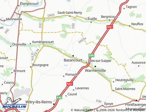 Mapa MICHELIN Bazancourt - ViaMichelin