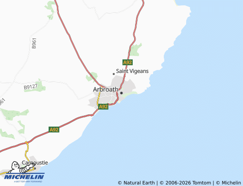 Carte MICHELIN Arbroath - ViaMichelin