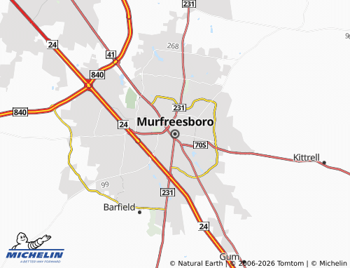 Mapa MICHELIN Murfreesboro - ViaMichelin
