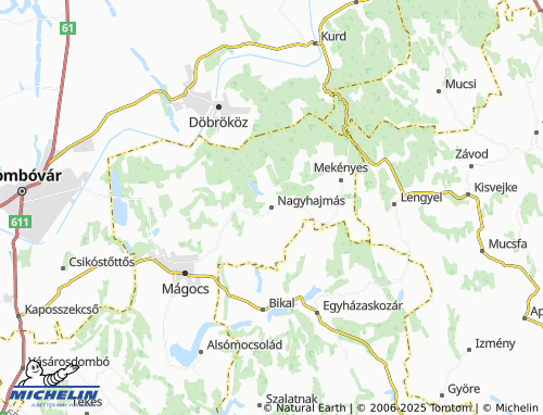 MICHELIN Nagyhajmás map - ViaMichelin