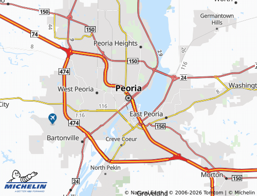 Mappa MICHELIN Peoria - ViaMichelin