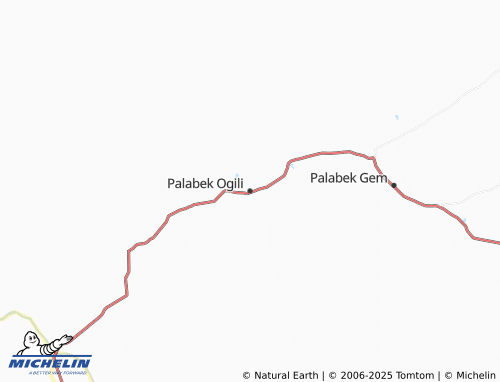 Carte MICHELIN Palabek Ogili - ViaMichelin