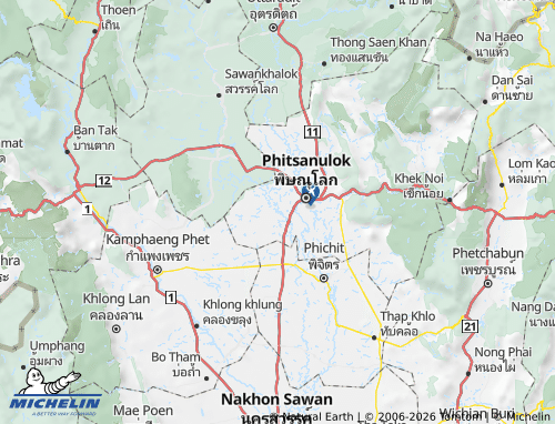 Mapa MICHELIN Amphoe Bang Rakam - ViaMichelin