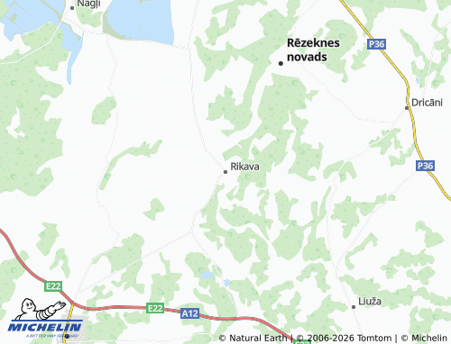 Mapa MICHELIN Rikavas pagasts - ViaMichelin