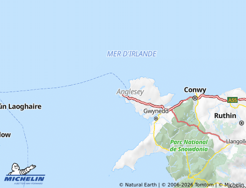 Carte MICHELIN Île d'Anglesey - ViaMichelin