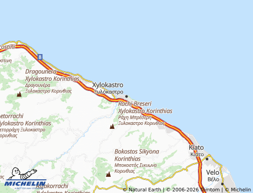 MICHELIN Xylokastro map - ViaMichelin