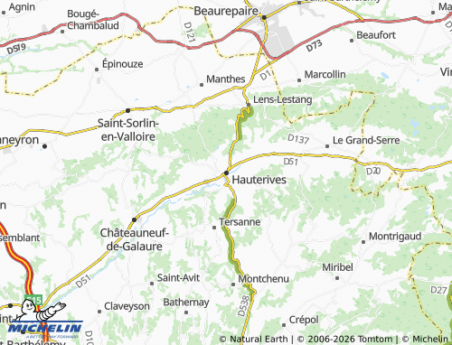 Carte MICHELIN Hauterives - ViaMichelin