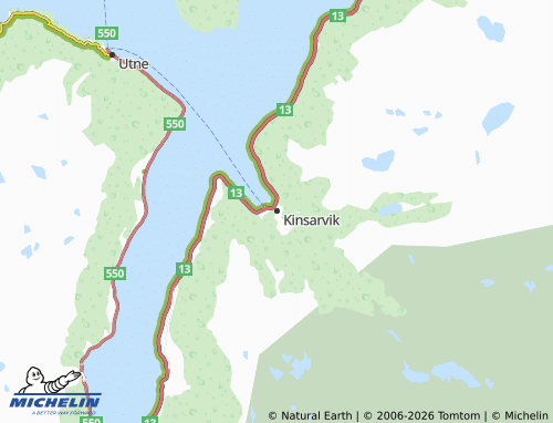 Mapa MICHELIN Kinsarvik - ViaMichelin