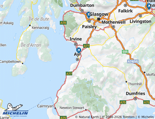 MICHELIN South Ayrshire map - ViaMichelin
