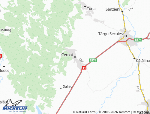 Carte MICHELIN Cernat - ViaMichelin