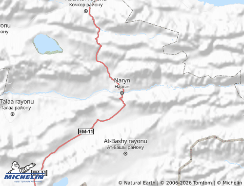 MICHELIN Naryn Region map - ViaMichelin
