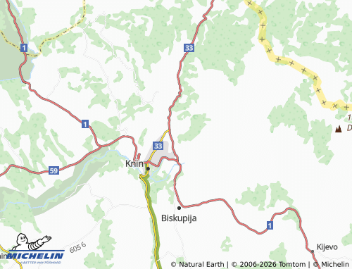 Mappa MICHELIN Kninsko Polje - ViaMichelin