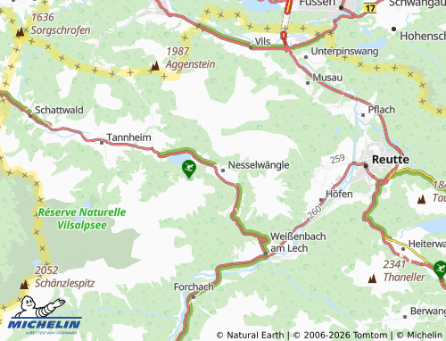 MICHELIN Nesselwängle map - ViaMichelin
