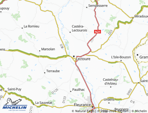 MICHELIN Lectoure map - ViaMichelin